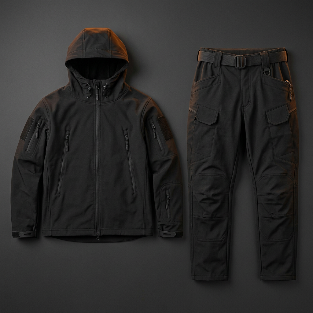 Тактичний костюм Softshell — чорний